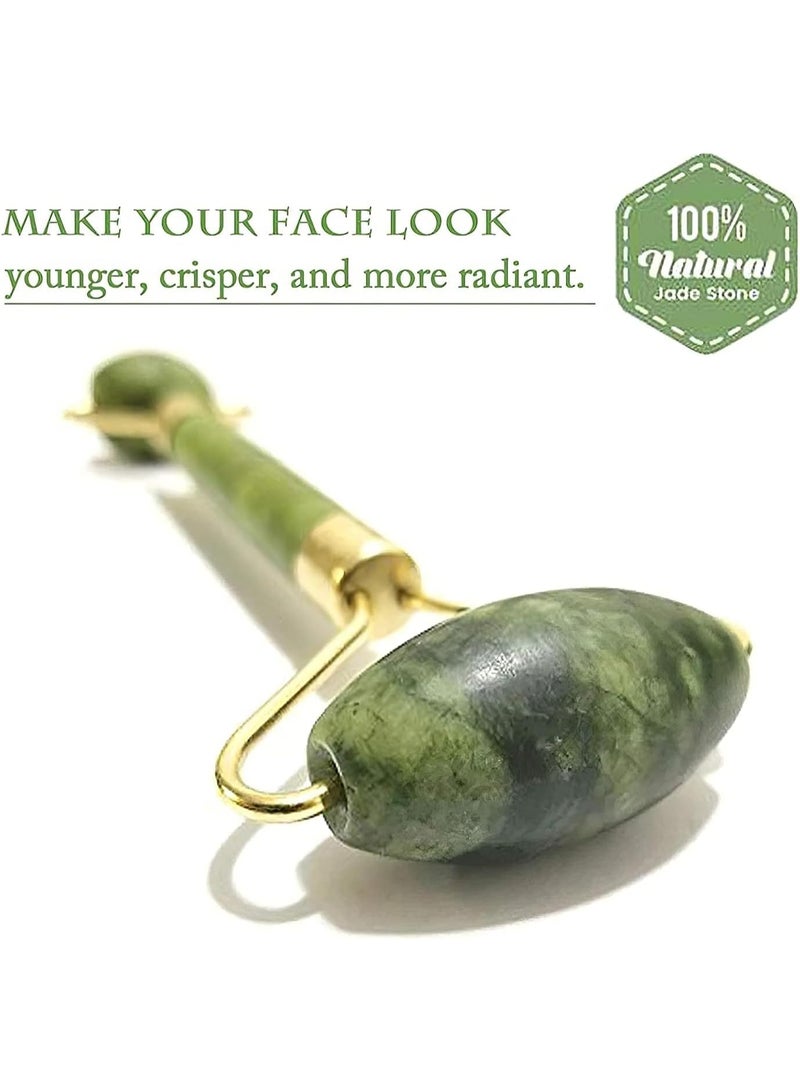 Multi-Color Jade Face Massage Roller with Gua Sha Tool – Skin Care & Lifting - Image 4