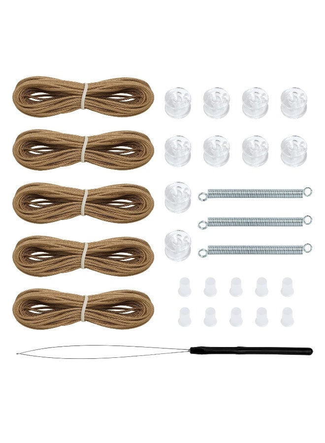 RV Pleated Shade Repair Kit, RV Window Shade Restringing Kit for Day Night Pleated Shade-Tan