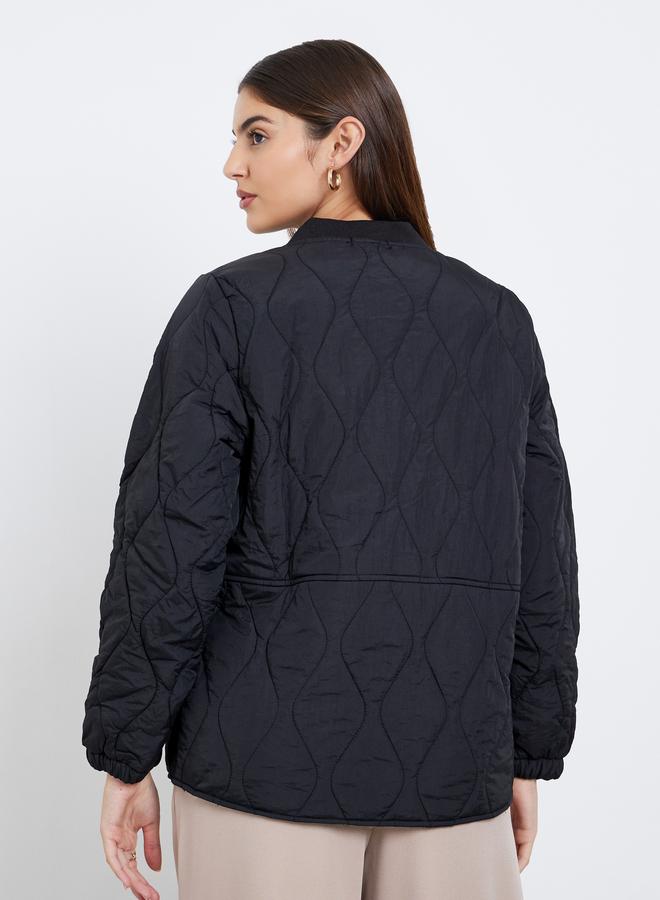 Styli Black Relaxed Fit Padded Jacket - Image 5
