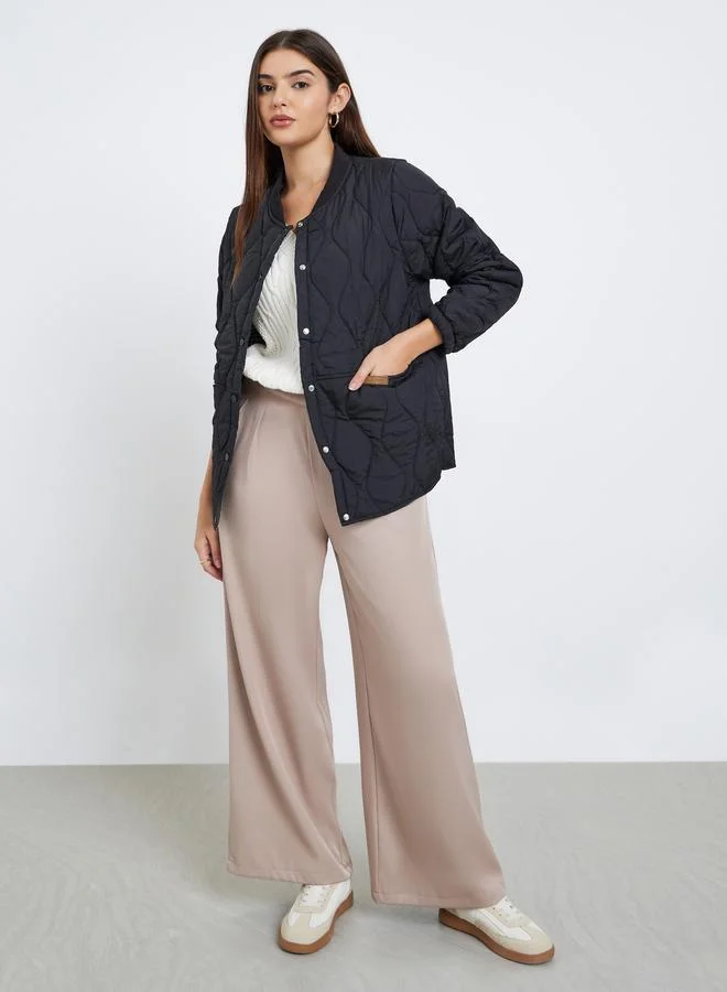 ستايلي جاكيت مبطن بسحَّاب غلق وأزرار