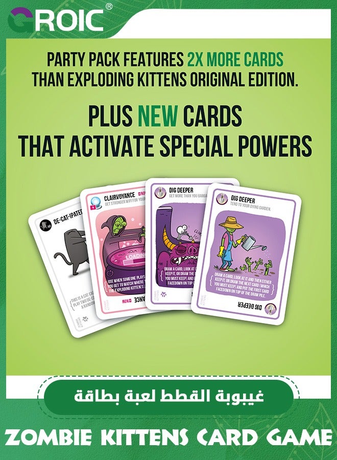GROIC Exploding Kittens Presents Zombie Kittens - Fun Family Card Games for Adults Teens & Kids for Night Entertainment, Easy to Learn Family Games - Ages 7 and Up, 61 Cards - Image 3