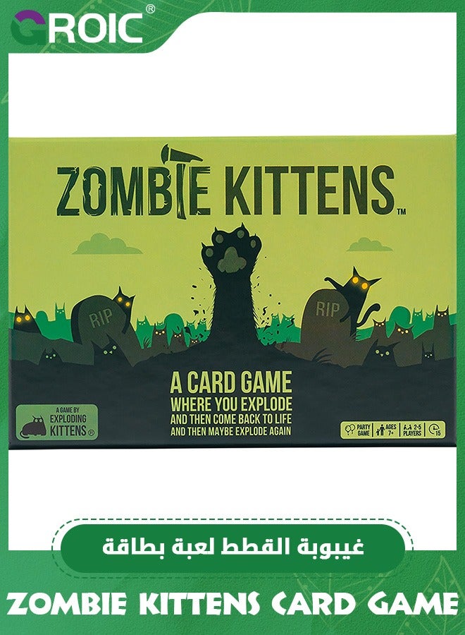 GROIC Exploding Kittens Presents Zombie Kittens - Fun Family Card Games for Adults Teens & Kids for Night Entertainment, Easy to Learn Family Games - Ages 7 and Up, 61 Cards - Image 4