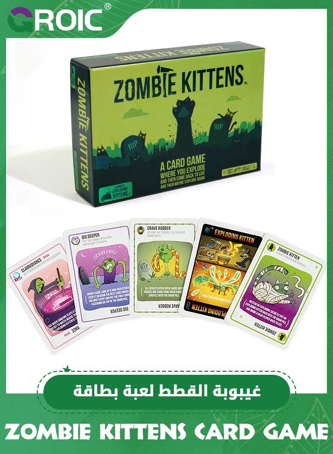 GROIC Exploding Kittens Presents Zombie Kittens - Fun Family Card Games for Adults Teens & Kids for Night Entertainment, Easy to Learn Family Games - Ages 7 and Up, 61 Cards - Image 1