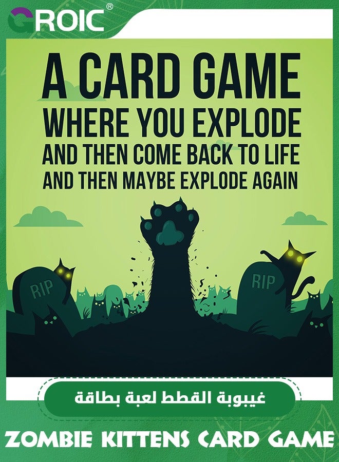 GROIC Exploding Kittens Presents Zombie Kittens - Fun Family Card Games for Adults Teens & Kids for Night Entertainment, Easy to Learn Family Games - Ages 7 and Up, 61 Cards - Image 2