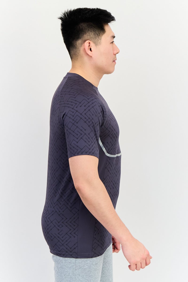 PUMA تي شيرت تدريب رياضي للرجال بشعار العلامة التجارية، رمادي داكن - Image 4