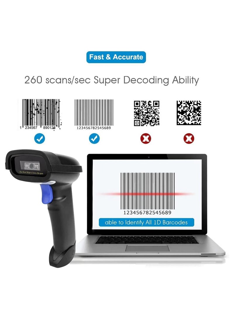 2D Barcode Scanner, Compatible with 2.4G Wireless & Bluetooth & USB Wired Connection, Connect Smart Phone, Tablet, PC, CCD Bar Code Reader Work with Windows, Mac, Android - Image 4