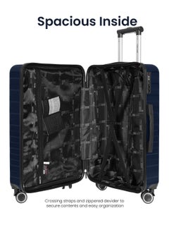 PARAJOHN Lightweight ABS Hard Side 8 Spinner Wheels Luggage checked-in Trolley Bag with Lock 28 inch - Navy Blue  - Image 4
