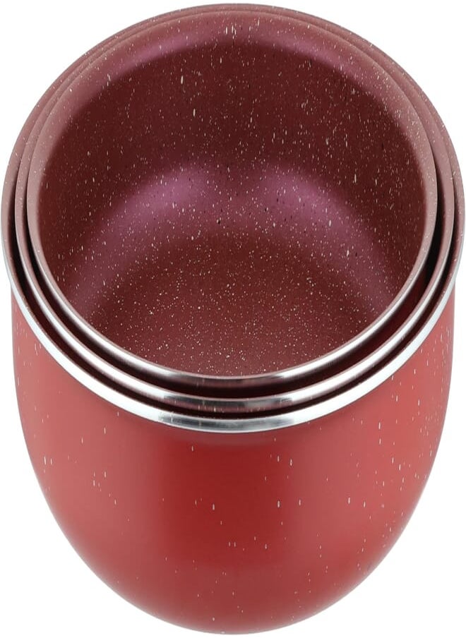 CASEONI Caseoni Granite Round Baking Dishes 3-Piece Set, Ruby 