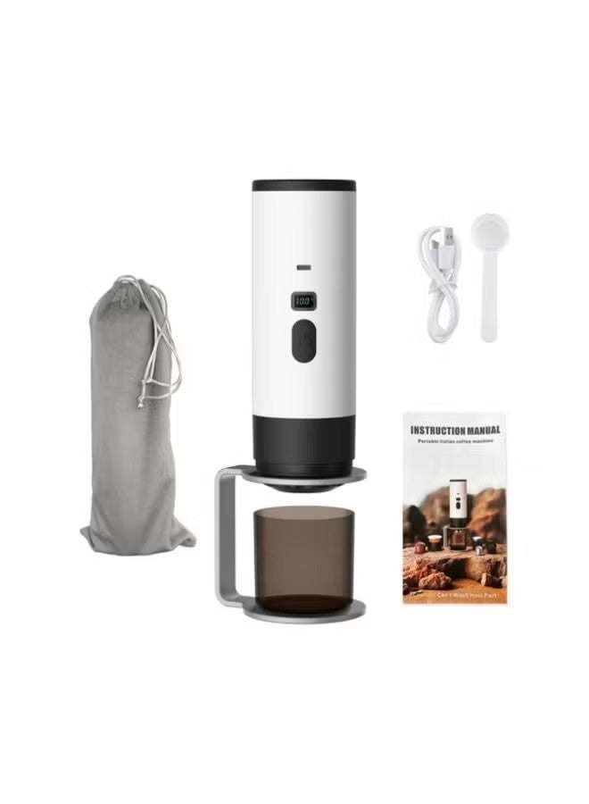 Portable Electric Espresso Maker with Digital Display USB Rechargeable Coffee Machine Self Heating Travel Coffee Maker with Cup & Carry Bag for Camping Office Car - Image 1