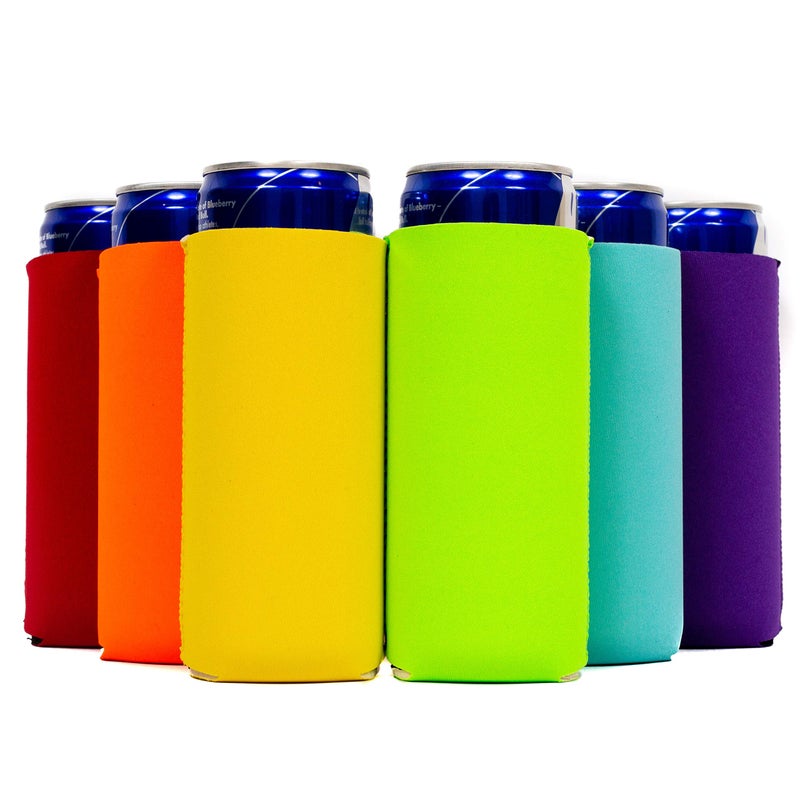 QualityPerfection Slim Can Cooler Sleeves BeerEnergy 6 Pack Drink Blank Skinny 12oz Premium Quality 4mm Neoprene Can Holders Beverage Thermocoolers for Sublimation Vinyl and DTFMulti Color