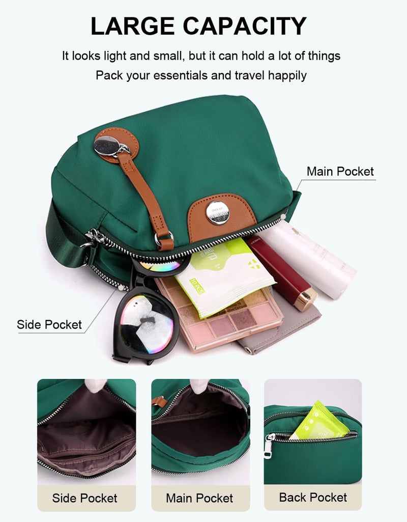 Hiflyer Trendy Nylon Crossbody Bag - Small Shoulder Bag for Women (Khaki) - Image 4