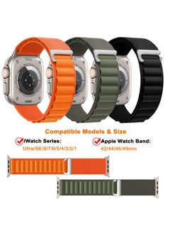 BORTONY Apple Watch Alpine Loop Band 38mm 40mm 41mm Nylon Woven Sport Strap Compatible with iWatch Series 8/Ultra/7/SE/6/5/4/3/2/8 Pack of 3  - Image 2