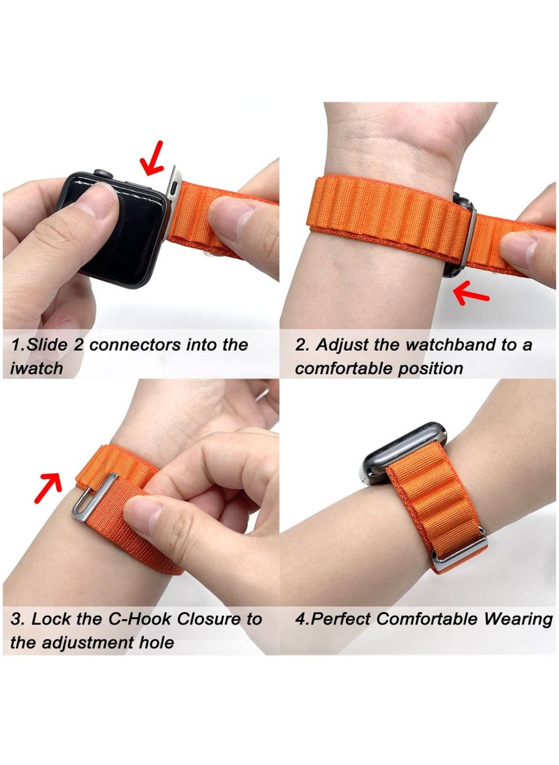 BORTONY - Apple Watch Alpine Loop Band 38mm 40mm 41mm Nylon Woven Sport Strap Compatible with iWatch Series 8/Ultra/7/SE/6/5/4/3/2/8 Pack of 3 - Image 1