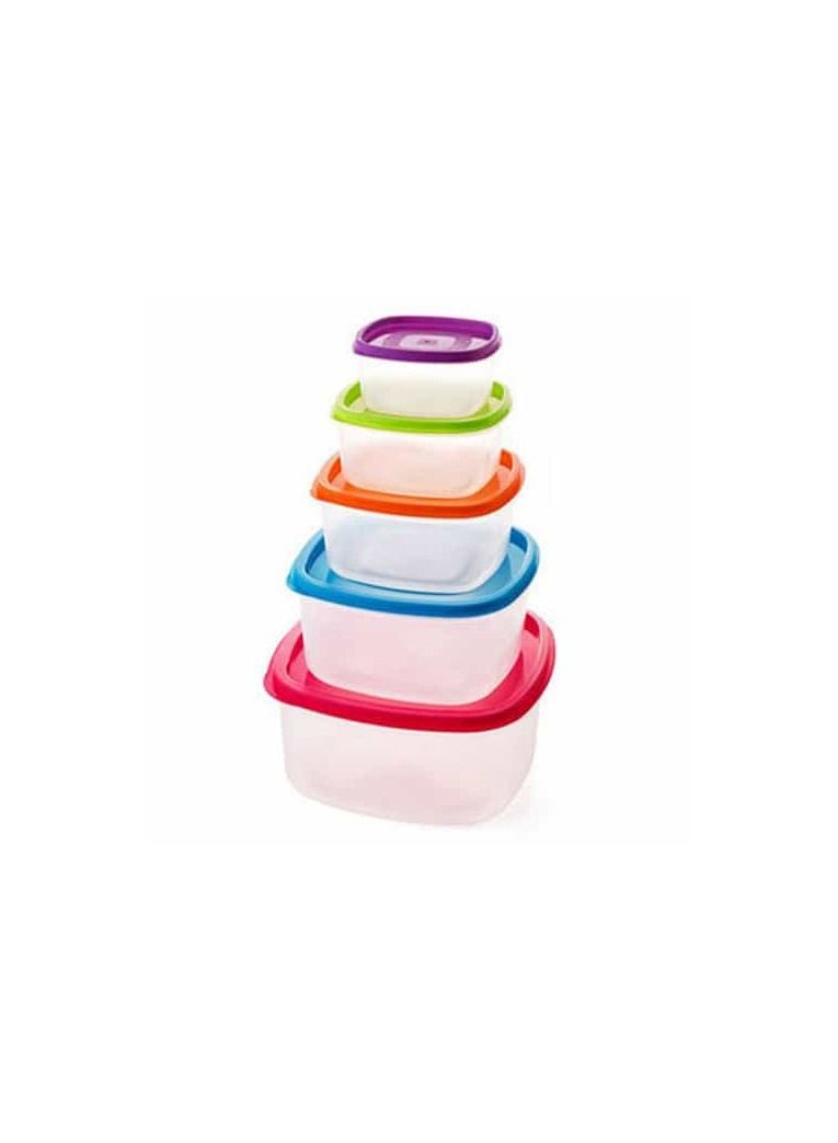 EVER SHINE Storage Container with Airtight Lids 5 Piece Plastic Stackable Tupperware Box for Leftovers lunch box meal prep containers, Round - Image 3