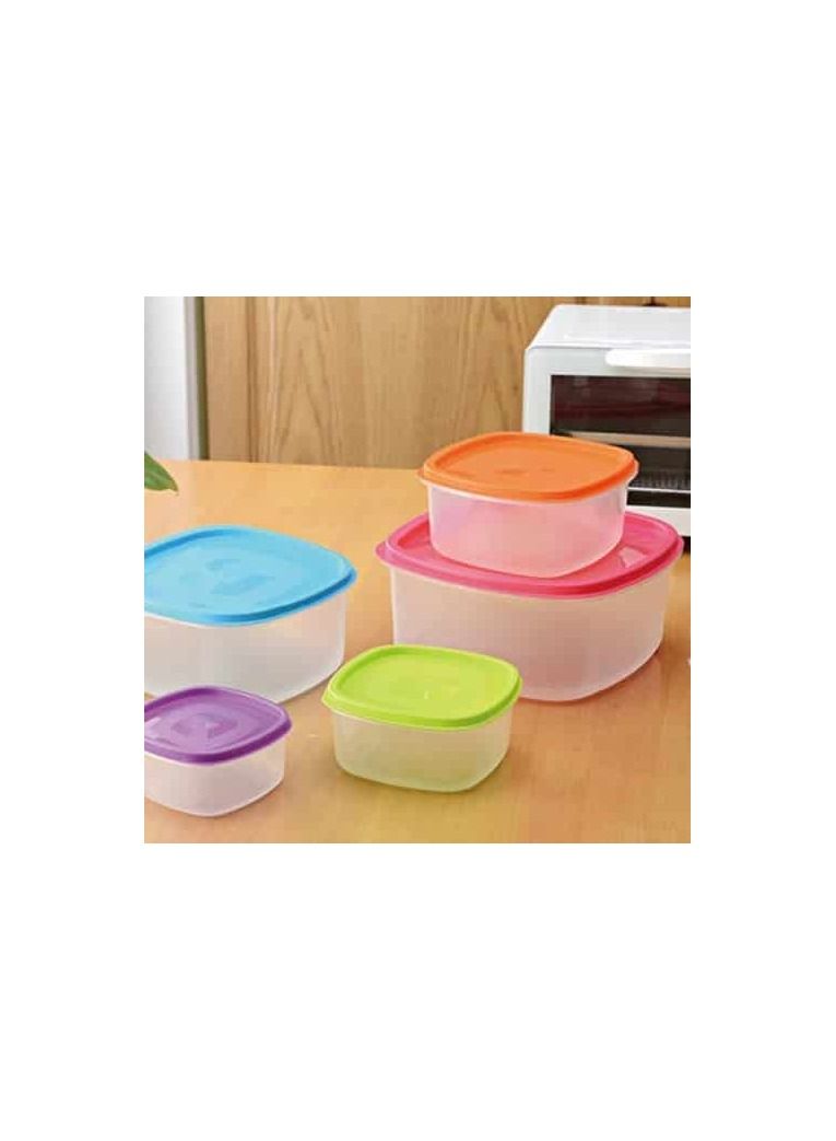 EVER SHINE Storage Container with Airtight Lids 5 Piece Plastic Stackable Tupperware Box for Leftovers lunch box meal prep containers, Round - Image 2