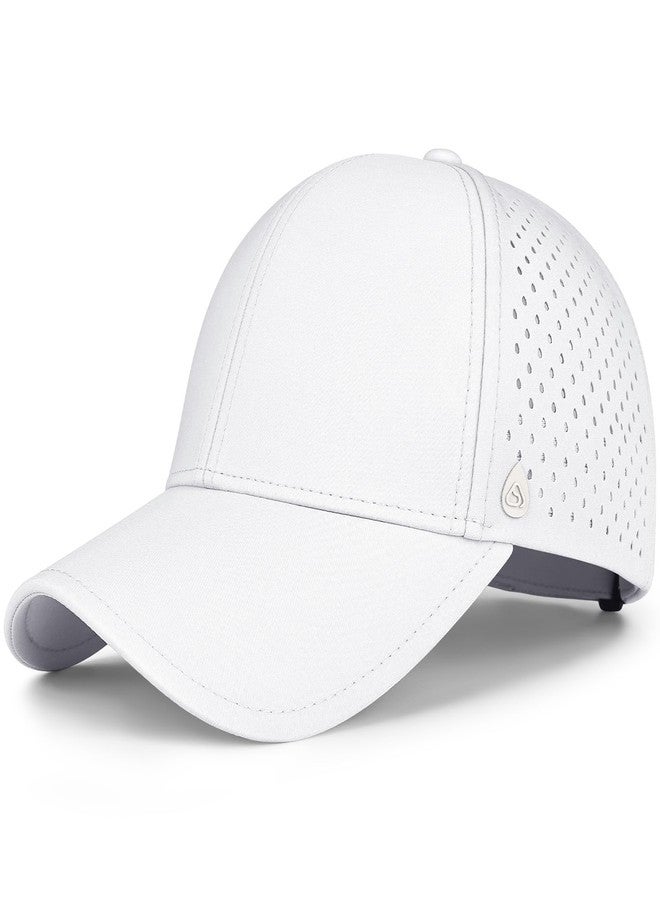 AOPREL Baseball Cap Breathable Mesh Golf Hat Quick Dry Adjustable Baseball Hats for Men and Women Sport Running Workout, White, One size - Image 1