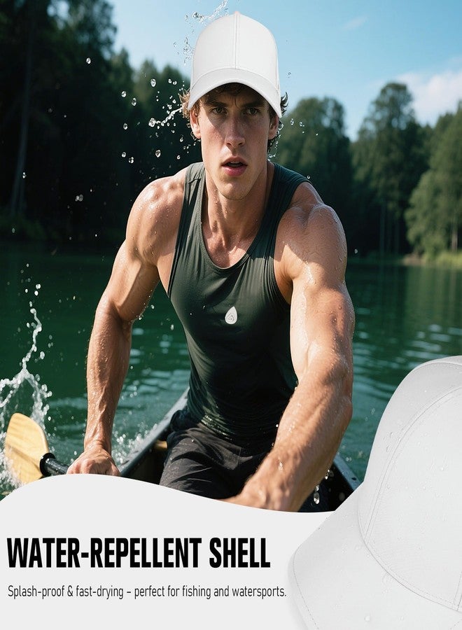 AOPREL Baseball Cap Breathable Mesh Golf Hat Quick Dry Adjustable Baseball Hats for Men and Women Sport Running Workout, White, One size - Image 4