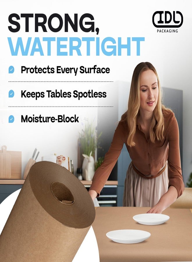 IDL Packaging Eco Tablecloth Paper Roll 24" x 1800" (150 ft, 300 sq.ft) with Cutter - Sustainable Alternative to Plastic Table Covers - Perfect for Parties, Dinners & Events - Natural Table Runner - Image 4