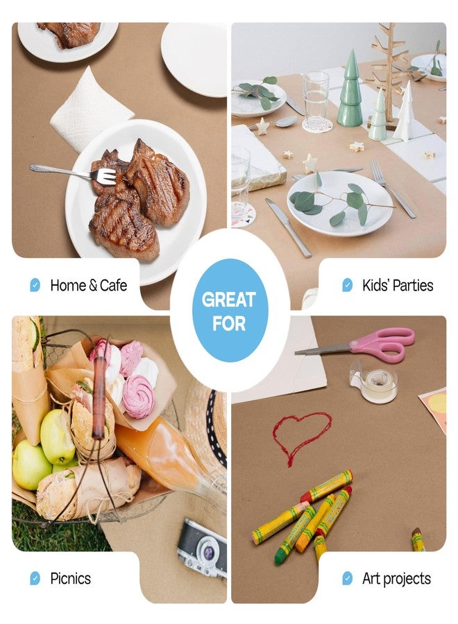 IDL Packaging Eco Tablecloth Paper Roll 24" x 1800" (150 ft, 300 sq.ft) with Cutter - Sustainable Alternative to Plastic Table Covers - Perfect for Parties, Dinners & Events - Natural Table Runner - Image 5