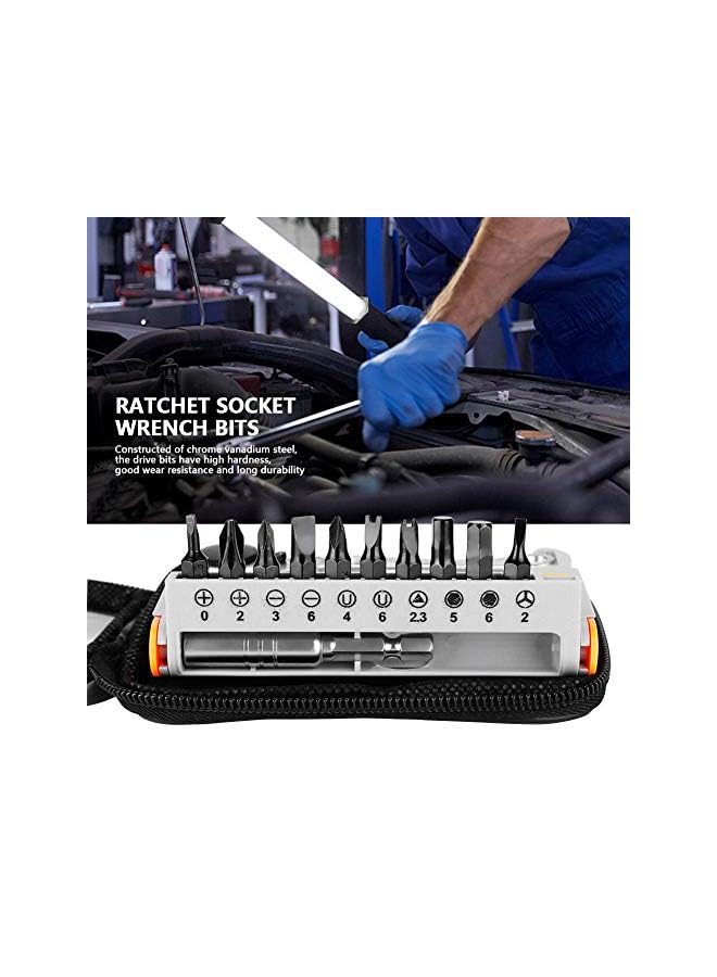 IAF wrench screwdriver bit set, portable mini quick ratchet socket wrench, 1/4 inch drive bit, vanadium steel hand repair tool for home appliances. - Image 3