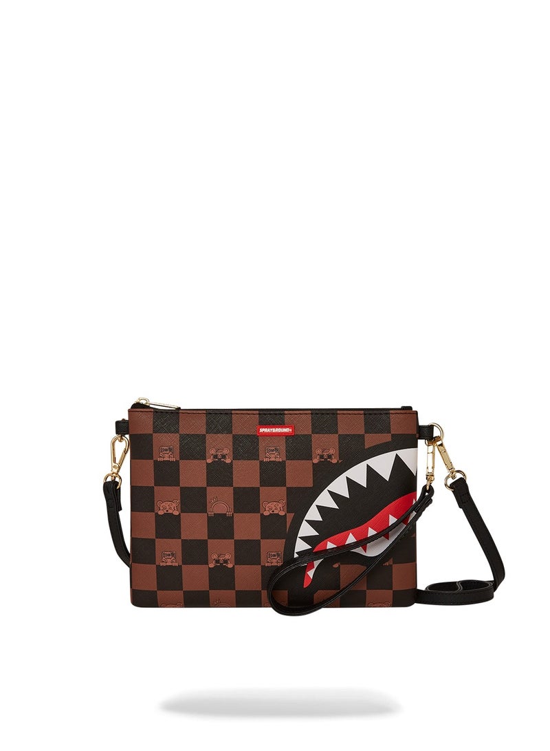 SPRAYGROUND PEEKING CHARACTER CHECK POUCHETTE - Image 1