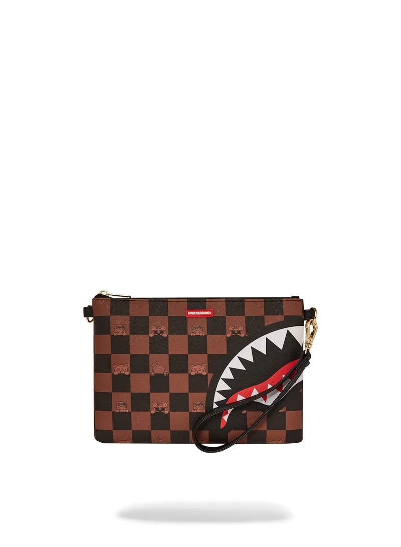 SPRAYGROUND PEEKING CHARACTER CHECK POUCHETTE