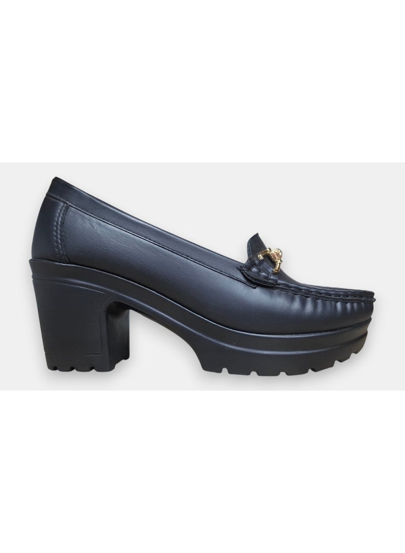 Women's loafer shoes with a wide heel and thick sole - Image 3
