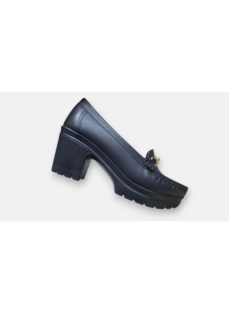 Women's loafer shoes with a wide heel and thick sole - Image 5