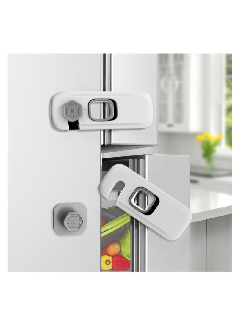 3 Pcs - Multicolor Child Proof Refrigerator Lock Child Safety Lock Baby Safety Freezer Door Lock Anti Pinch Drawer Lock for Fridges, Cabinets, Drawers, Doors and More (Multi-Color)  - Image 3
