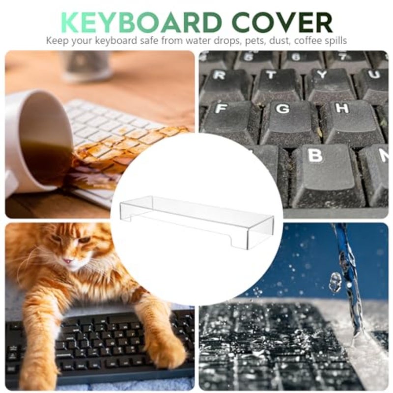 Acrylic Keyboard Cover - Clear Anti-Cat Protector for Standard Size PC Computer Desktop Tablet 18.5x5.9x1.8 Inch - Image 5