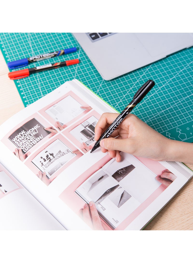 Deli U10440 Permanent Marker Bullet tip:1.0mm, Metal tip:0.5mm 12PCS/Box – Ideal for Precise Marking - Image 5