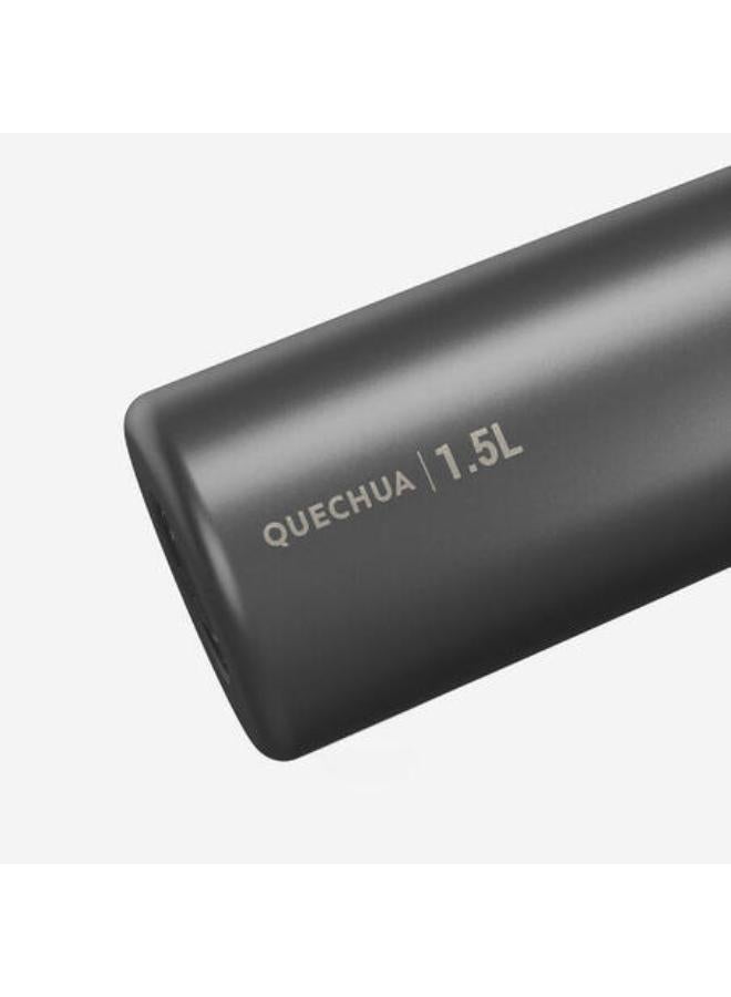 Quechua 1.5 L stainless steel flask 100 with screw cap for hiking - Grey - Image 2