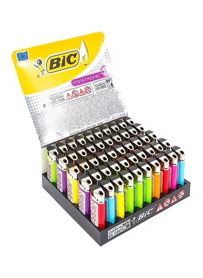 Bic 50-Piece Electronic lighter Set Yellow/Green/Blue 