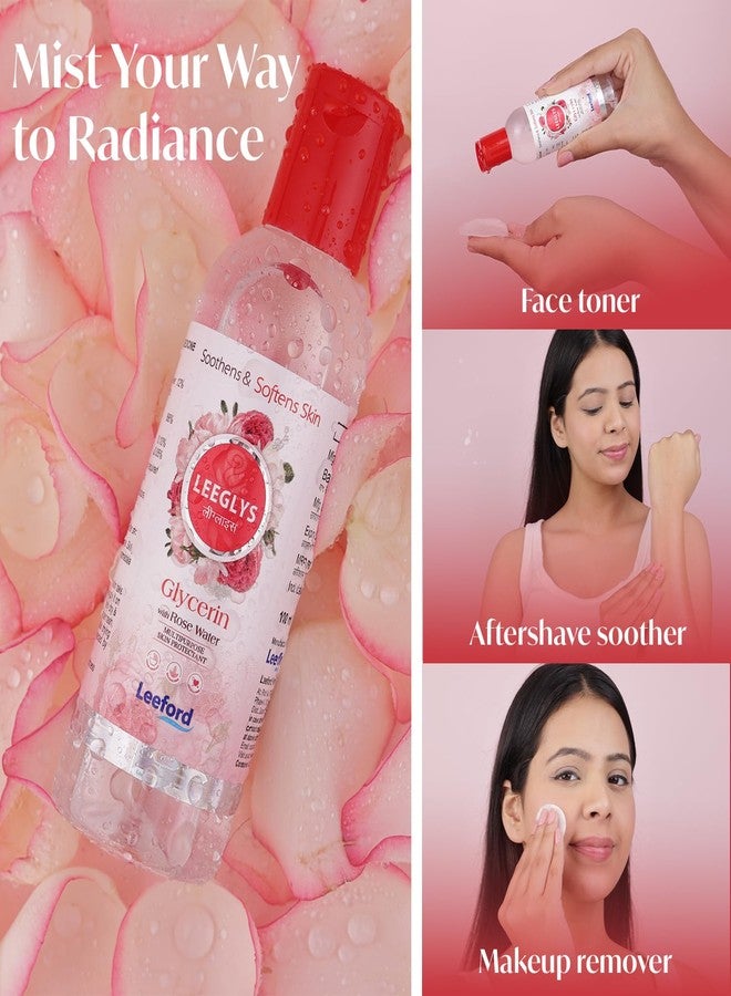 Leeford Leeglys Glycerin with Rose Water For Dry, Chapped, Damaged Skin & Diaper Rashes | Soothes, Softens & Locks in Moisture | Multipurpose Skin Protectant 100ml (Pack of 4) - Image 4