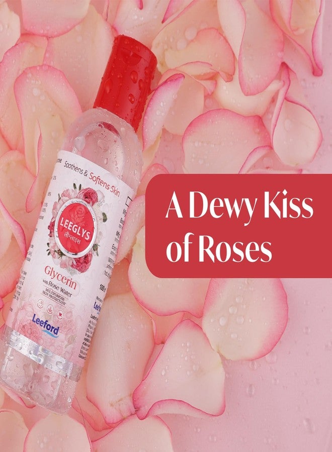 Leeford Leeglys Glycerin with Rose Water For Dry, Chapped, Damaged Skin & Diaper Rashes | Soothes, Softens & Locks in Moisture | Multipurpose Skin Protectant 100ml (Pack of 4) - Image 2