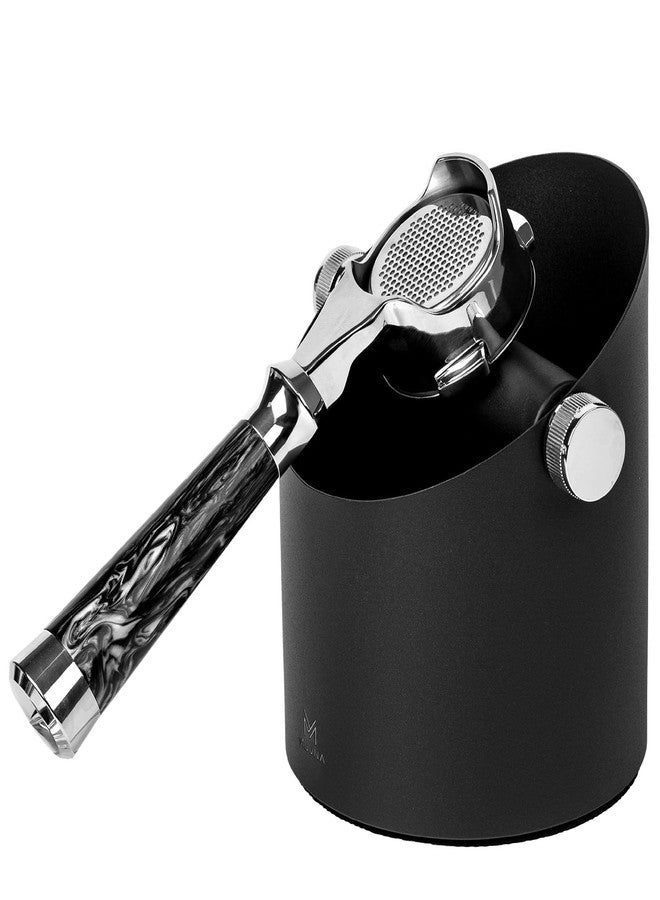 MUVNA Knock Box Espresso Accessories - 15 Espresso Pucks Steel Espresso Machine Tools for Coffee Ground with Removable Knock Bar, Non-Slip Base, Anti-Splash Coffee Puck Bin for Barista, Black - Image 1