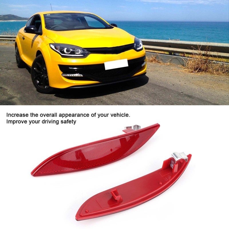 عاكس الصدام الخلفي 2 قطعة يسار ويمين مادة ABS قوي الانعكاس لسيارة ميغان MK3 2008-2013 - Image 1