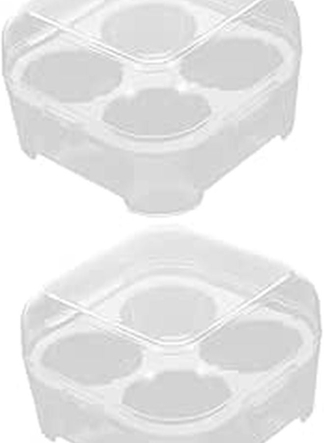 2 Compartment Egg Storage Container With Lid Portable Refrigerator Box For Camping Picnic - Image 1