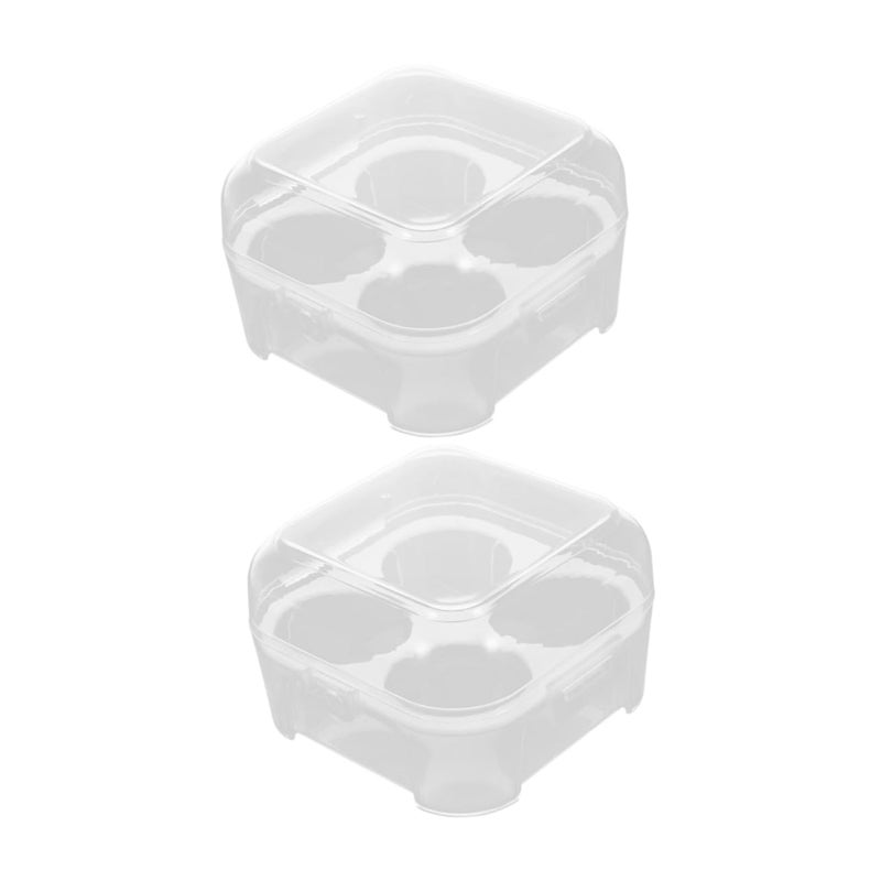 2 Compartment Egg Storage Container With Lid Portable Refrigerator Box For Camping Picnic - Image 2