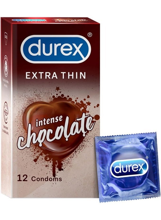 Durex Play 12-Piece Extra Thin Chocolate Flavored Condoms - Image 1