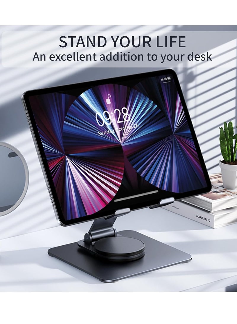 Generic - 360 Degree Swivel Folding Tablet Stand Portable Tablet Holder for up to 14 inch , Ergonomic Tablet Stand for Desk, Foldable Laptop Holder Suitable for 11 to 14 inch Tablet - Image 1