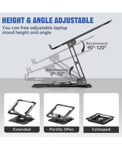 360 Degree Swivel Folding Tablet & Laptop Stand Portable Tablet Holder for up to 15 inch Laptops, Ergonomic Laptop Stand for Desk, Foldable Laptop Holder Suitable for 11 to 15 inch Laptops - pzsku/Z28480963A373BE99CD1CZ/45/_/1734311068/a66b0dc0-b028-4c9a-80a3-c03009848139