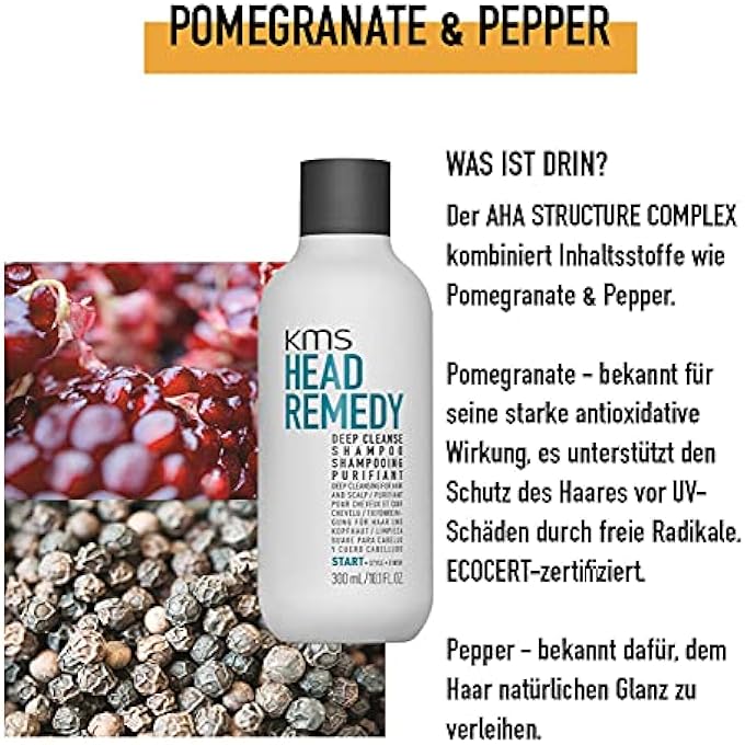 kms HEADREMEDY DEEP CLEANSE SHAMPOO FOR ALL HAIR TYPES, 300 ML - Image 3