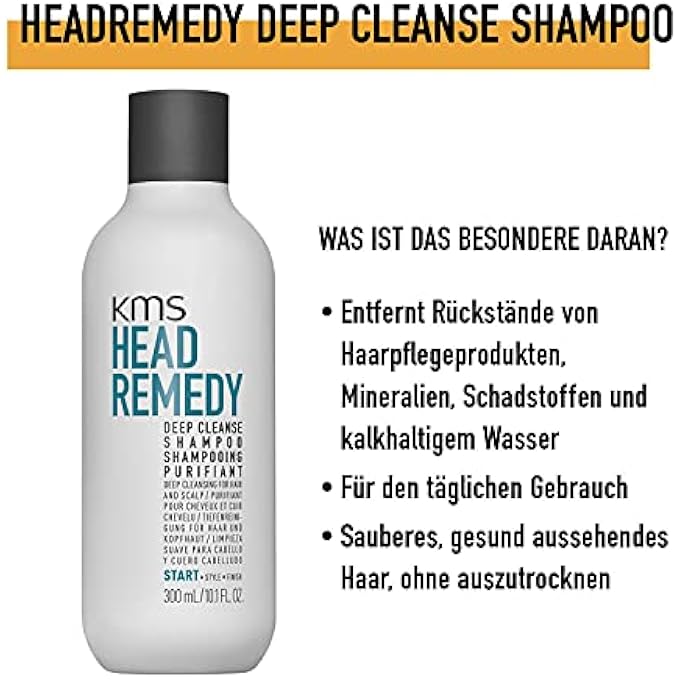 kms HEADREMEDY DEEP CLEANSE SHAMPOO FOR ALL HAIR TYPES, 300 ML - Image 2