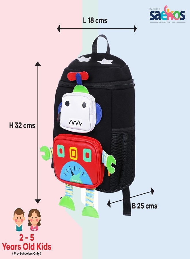 SAEKOS Kids School Bag for Preschool | Durable Water-Resistant Backpack for Toddlers Ages 2-5 | Fits A4 Books | Water Bottle Pocket | Comfortable Straps | School Bag for Boys and Girls - Image 3