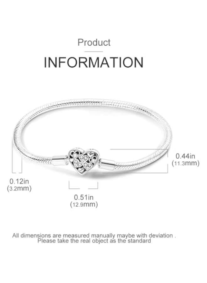 Arabest 925 Sterling Silver Charm Bracelet for Woman Snake Chain Bracelet Star Moon erfly Cute Iconic Moments European Bracelet Jewelry Gift for Woman  - Image 4