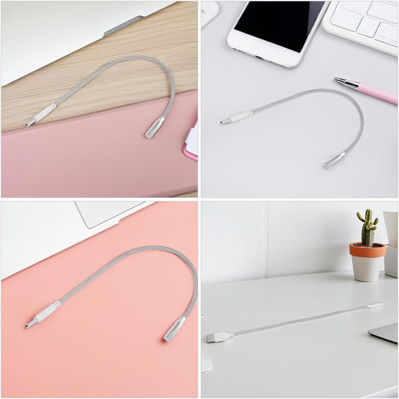 USB Powered LED Keyboard Lamp 2pcs Flexible Metal Gooseneck Eye-Caring USB Light for Laptop and Desktop Night Reading Adjustable Portable for Office and Study - Image 2