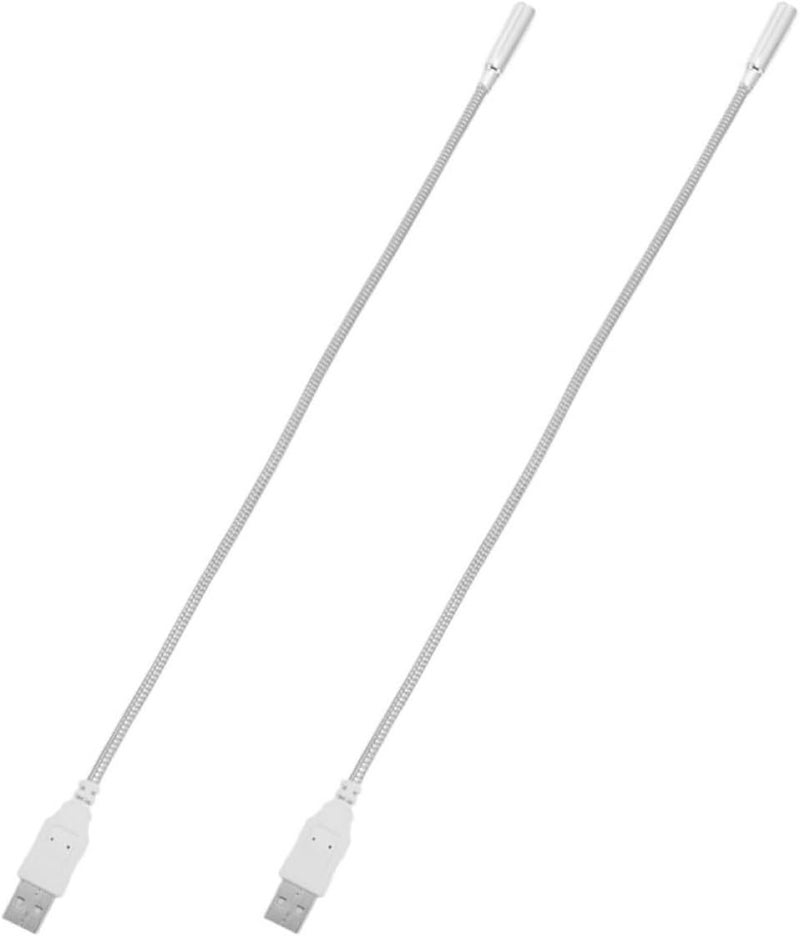 USB Powered LED Keyboard Lamp 2pcs Flexible Metal Gooseneck Eye-Caring USB Light for Laptop and Desktop Night Reading Adjustable Portable for Office and Study - Image 1