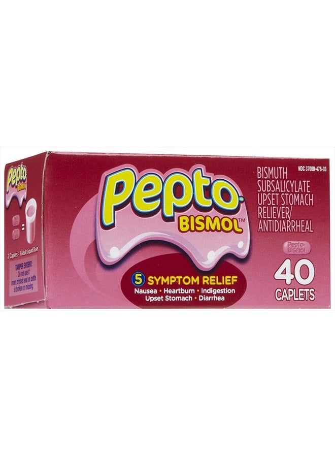Procter & Gamble Pepto-Bismol Caplets 40 Count (Pack of 1) (OLD) - Image 1