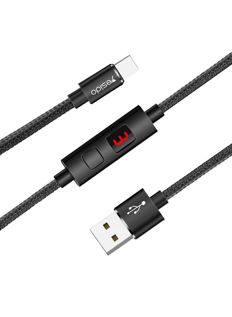 Yesido CA46 Timing Cut Off / Disconnect 5A Output USB to Type-C Data Cable - Black - Image 1
